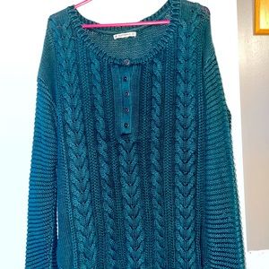 Teal Ruffhewn oversized sweater